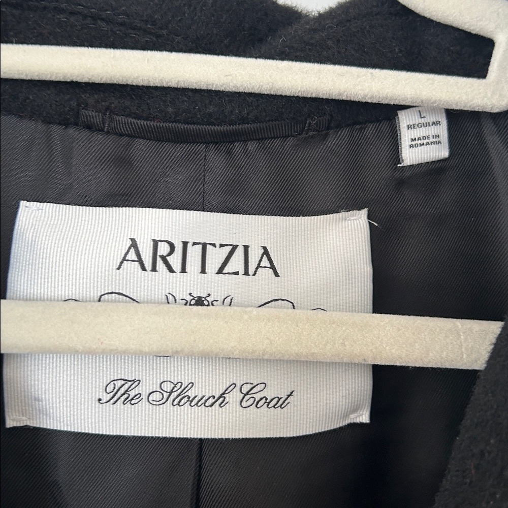 Aritzia Black Slouch Coat size L, current season, wore 1x - Picture 2 of 2